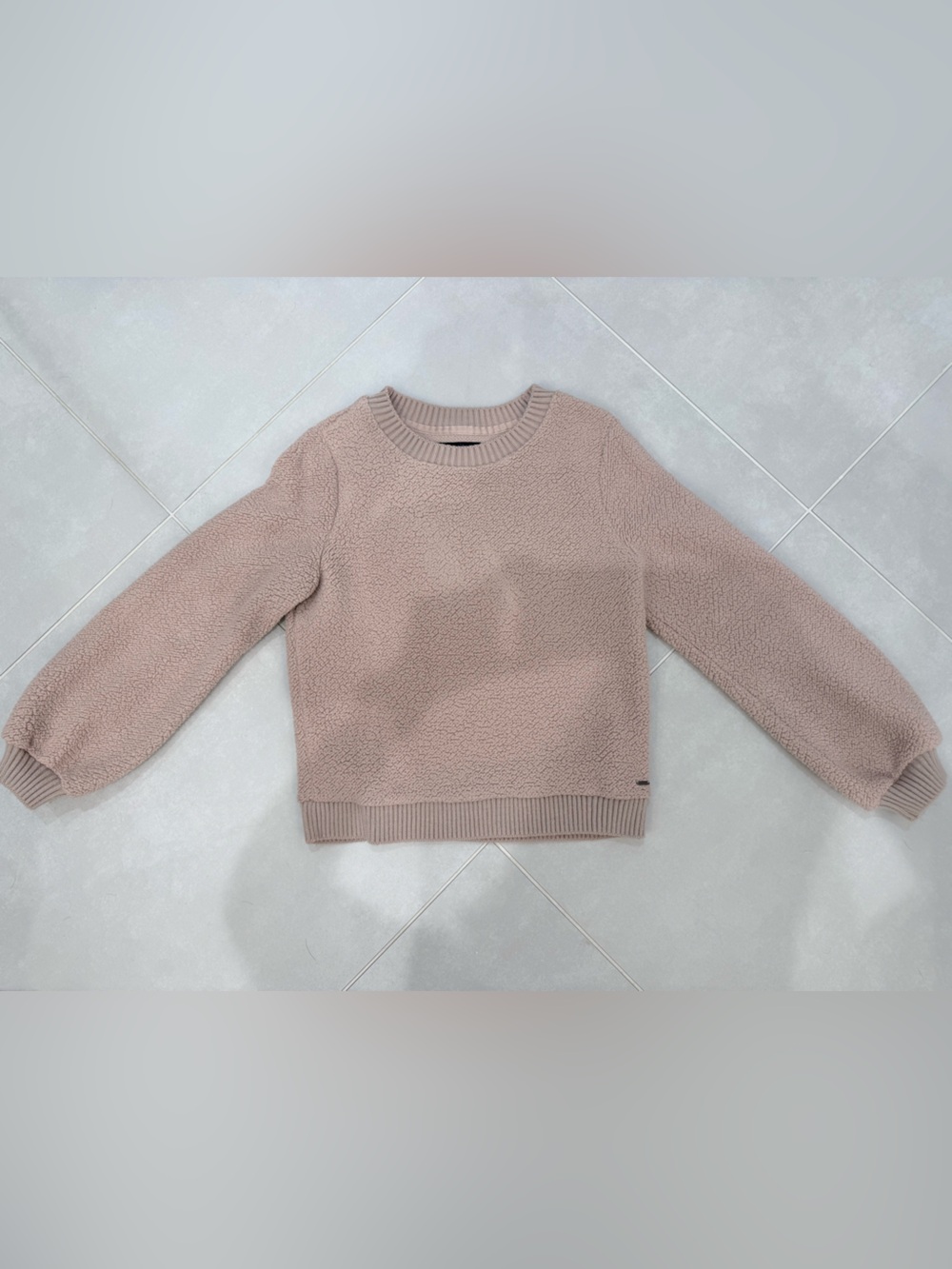 Abercrombie & Fitch Plush Crewneck Sherpa Sweater - Blush Pink